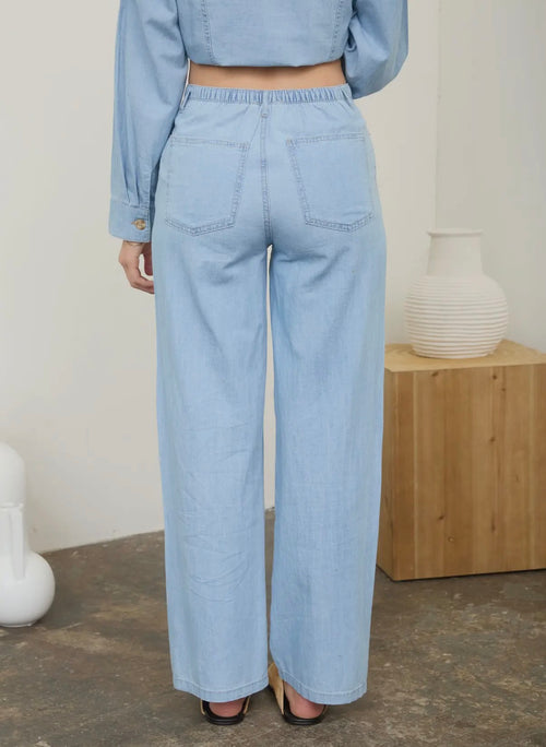 Denim Front Tie Pants